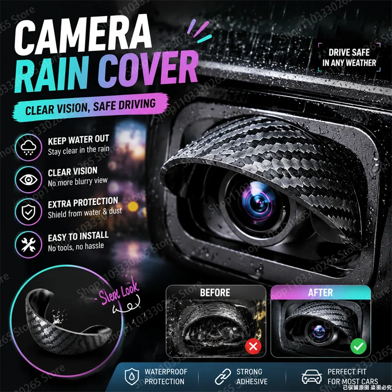 Camera Rain Cover - Penutup hujan bertekstur serat karbon dan