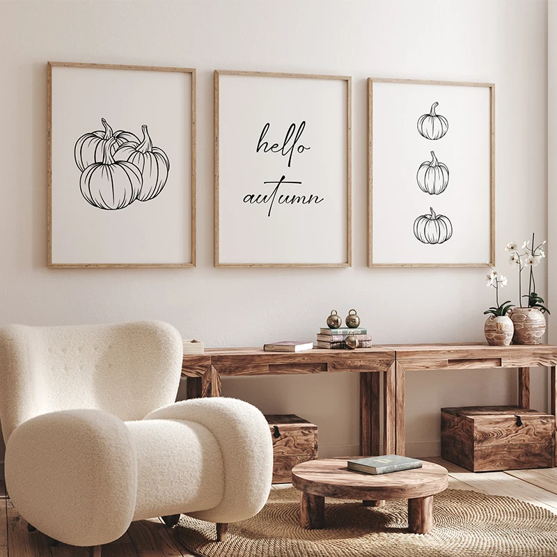 Photography Nature - Set berisi 3 Poster Minimalis Labu