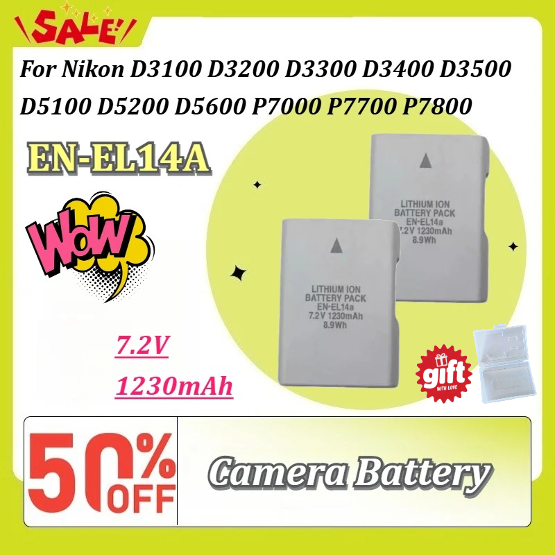 Nikon Camera D3500 - Baterai Kamera EN‑EL14A 1230mAh untuk Nikon